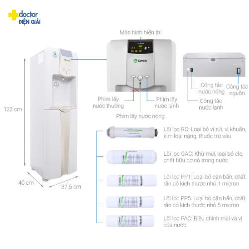 Máy Lọc Nước Nóng Lạnh A. O. Smith ADR75-V-ET-1